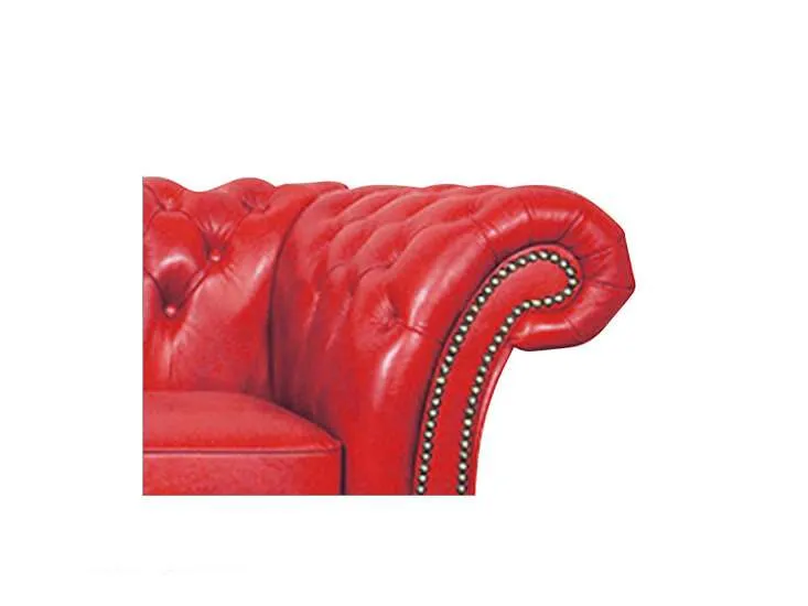 chesterfield fotelja winfield basic leather | 1-sjedište | red - slika 3