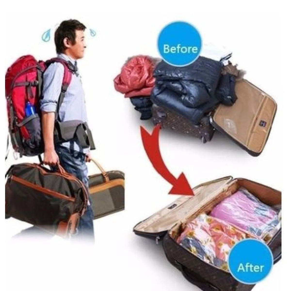 (4kom paket) vakum vreće space bag -xxl dimenzije 120 x 80 cm - slika 6