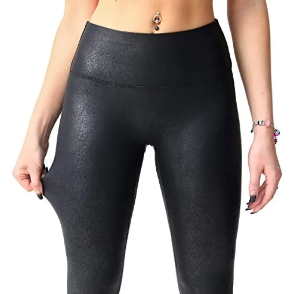kožne tajice visokog struka - slim fit skinny - slika 6