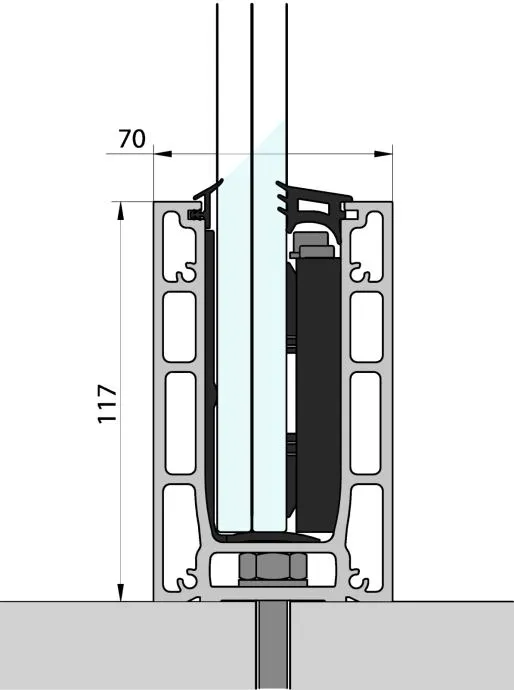kontinuirana aluminijska vodilica za staklene ograde bv 8900 - slika 2