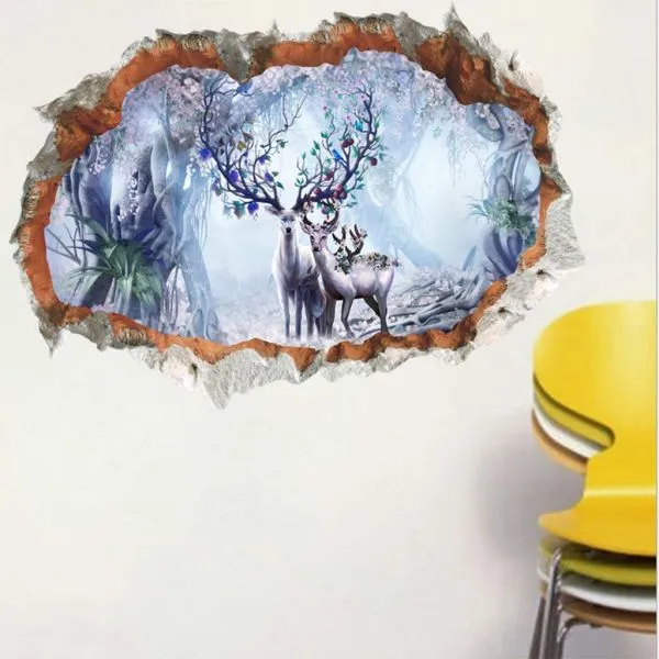 3d dekorativna zidna naljepnica - deer family - slika 3