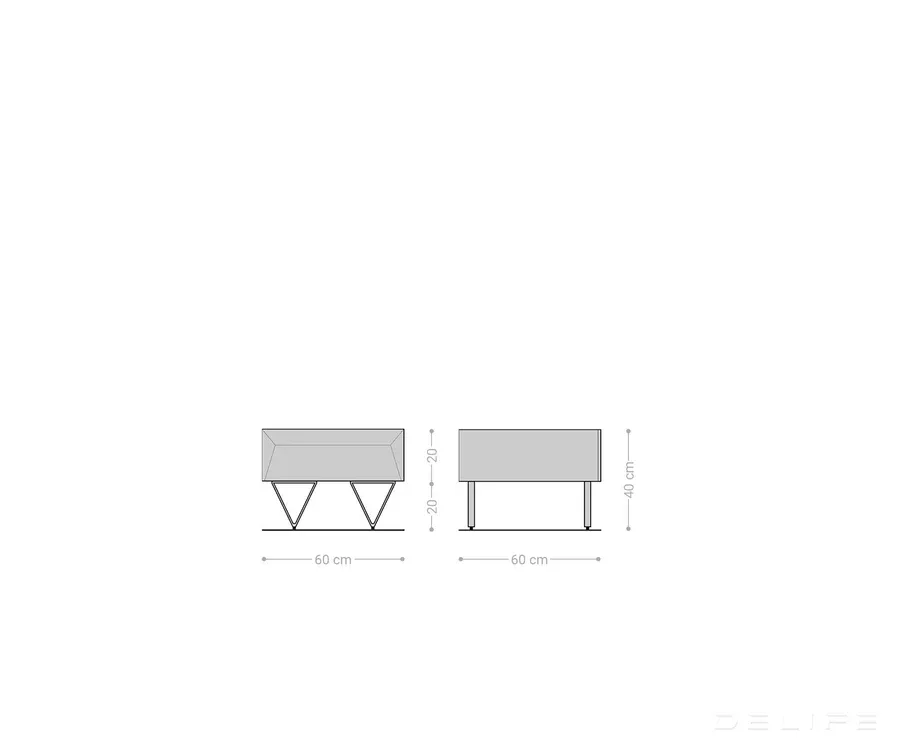 klub stolić kayu 60x60x40cm, materijal: bagrem - slika 7