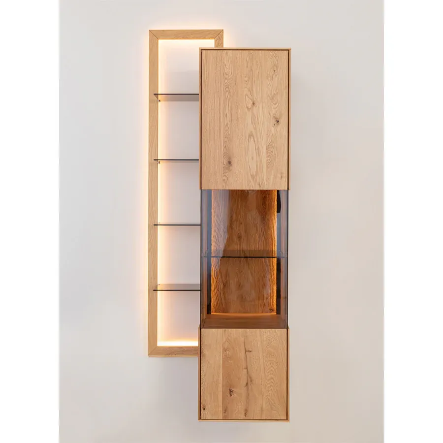 vitrina collodi 73x195cm, materijal: masivno drvo hrast - slika 2