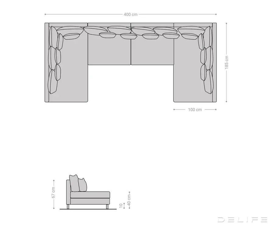 kutna garnitura clovis xl 400x185cm, materijal: mikrovelur - slika 7