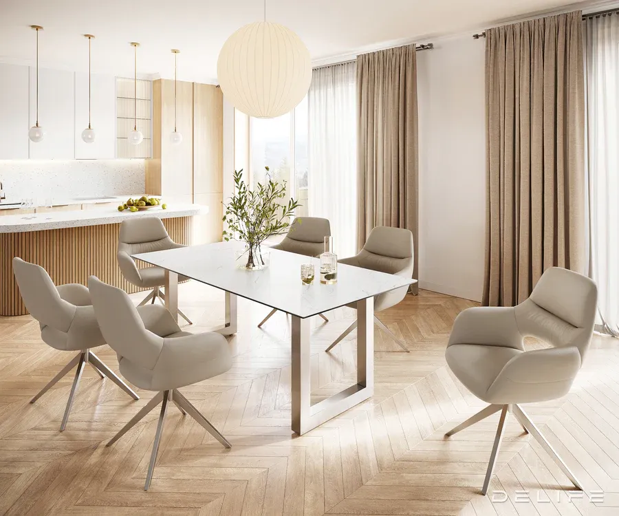 blagovaonski stol edge 200x100,materijal:keramika laminam statuarietto - slika 3