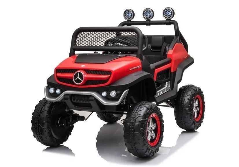 licencirani auto na akumulator mercedes unimog s 4×4 – crveni - slika 2