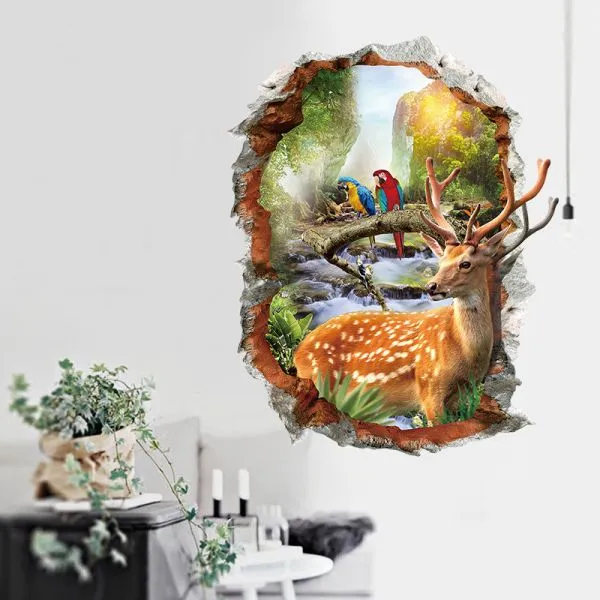 3d wall sticker jelen dimenzije 70x50 cm - slika 2