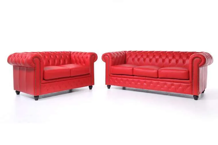 chesterfield set garnitura original leather | 2 + 3 sjedišta - slika 1