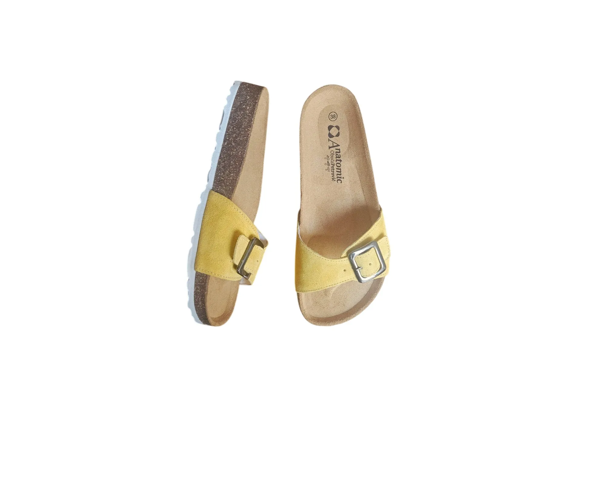 ženske anatomske natikače amber yellow – premium antilop - slika 4