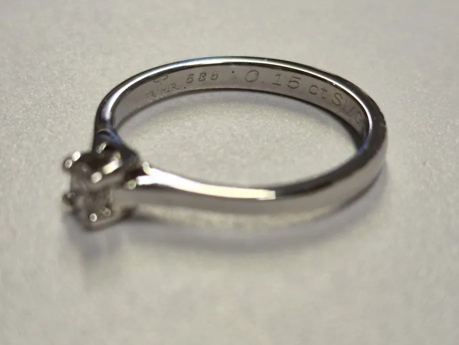 zlatni prsten s dijamantom 0,15ct + certifikat / r1, rate ! - slika 3