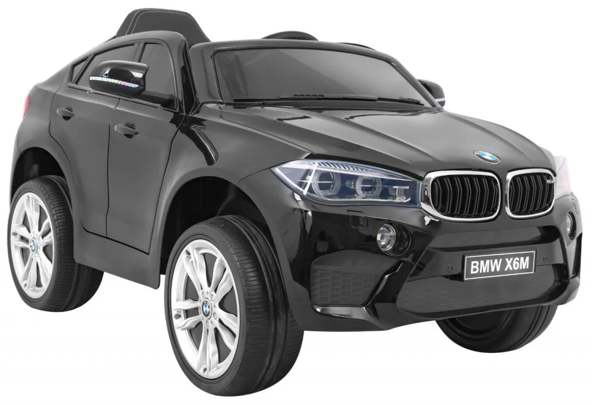 licencirani auto na akumulator bmw x6m - crni/lakirani - slika 7