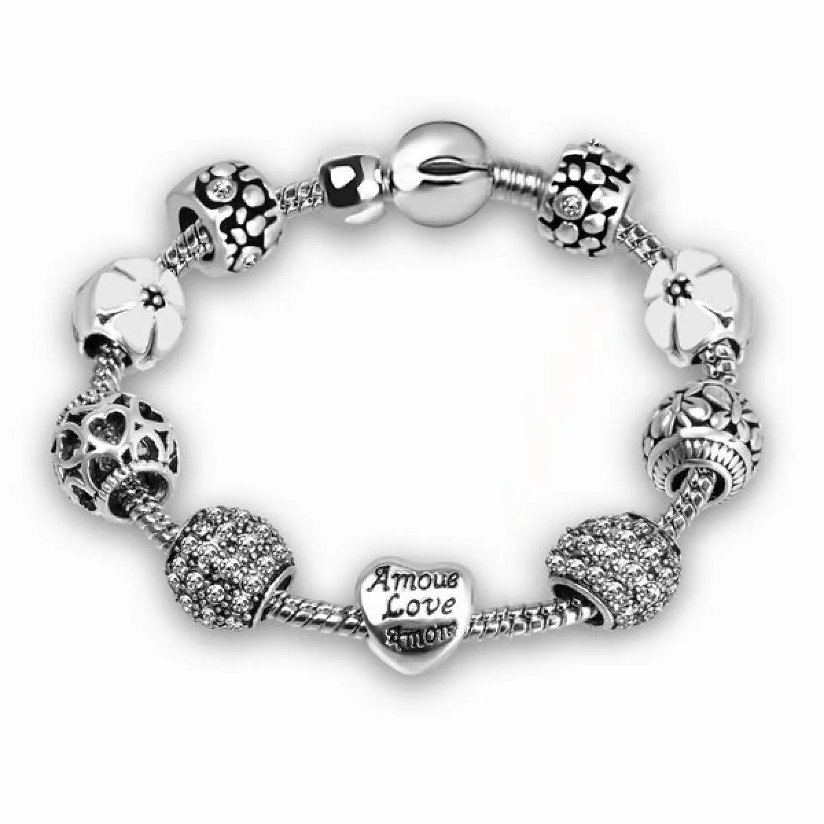 modularna narukvica pandora rose flowers - slika 5
