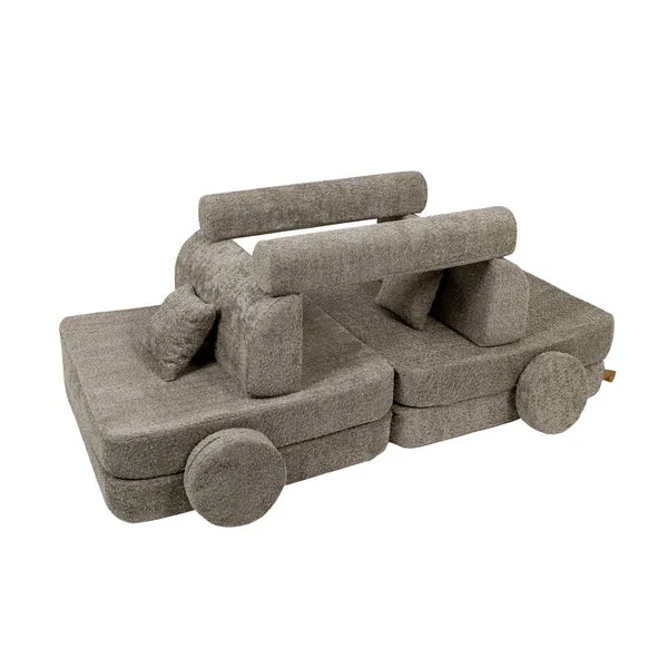 velika modularna sofa za djecu - premium bukle, bež boje - slika 4