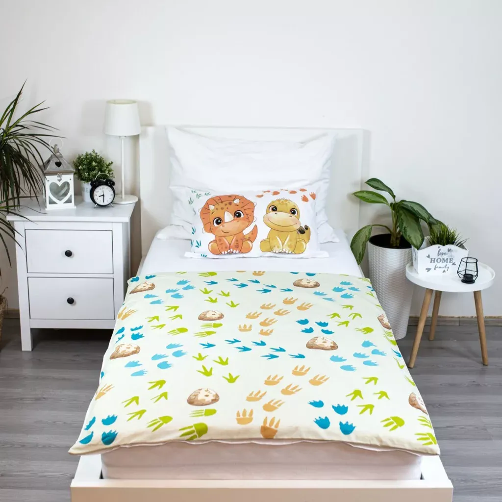 dinosaur ‘friends’ posteljina za bebe, 100×135 cm - slika 3