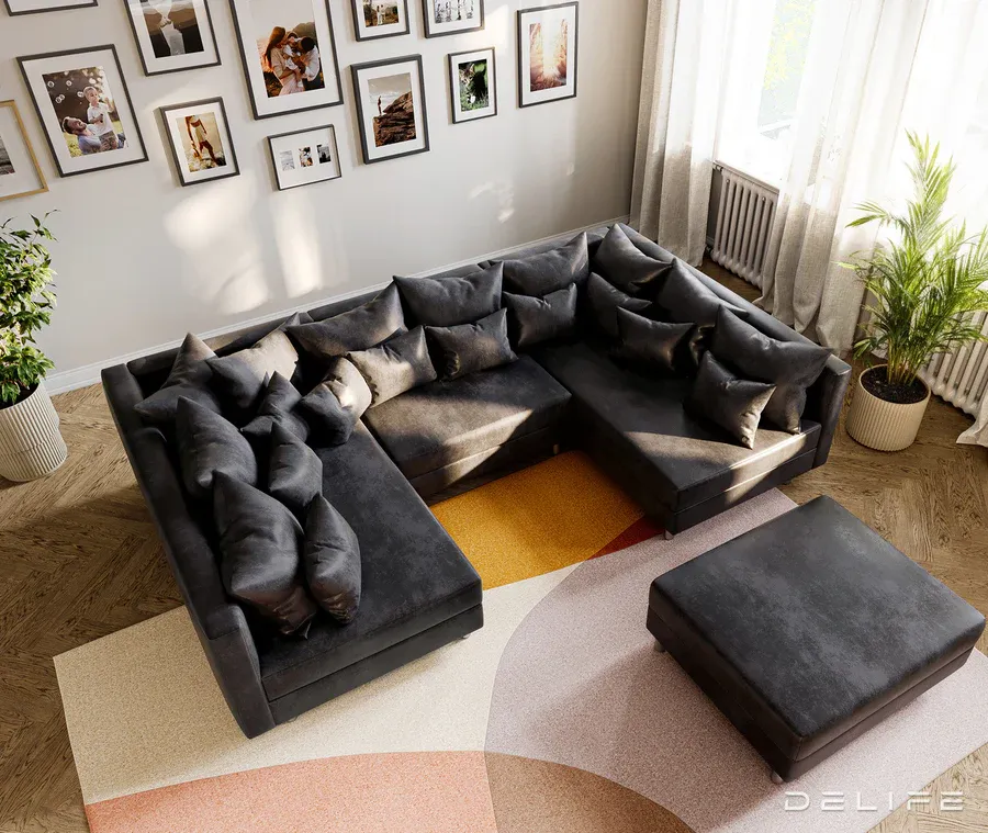kutna garnitura clovis 300x185cm, materijal: mikrovelur - slika 4