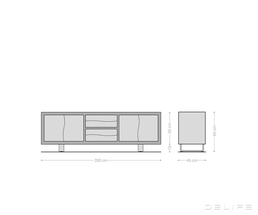 komoda live edge, 200x45cm, materijal: bagrem - slika 8