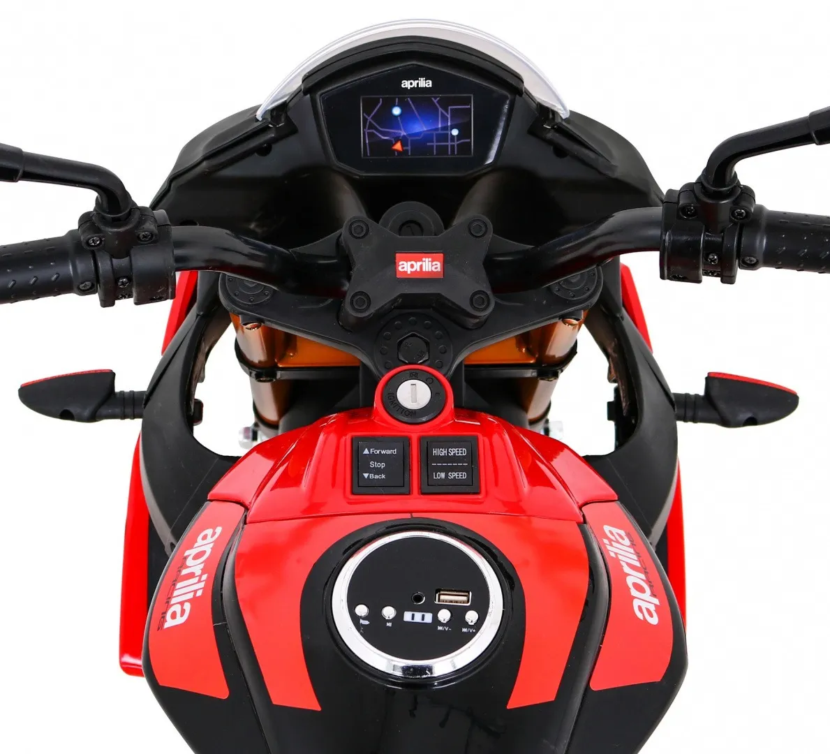 licencirani motor na akumulator aprilia tuono v4 - crveni - slika 4
