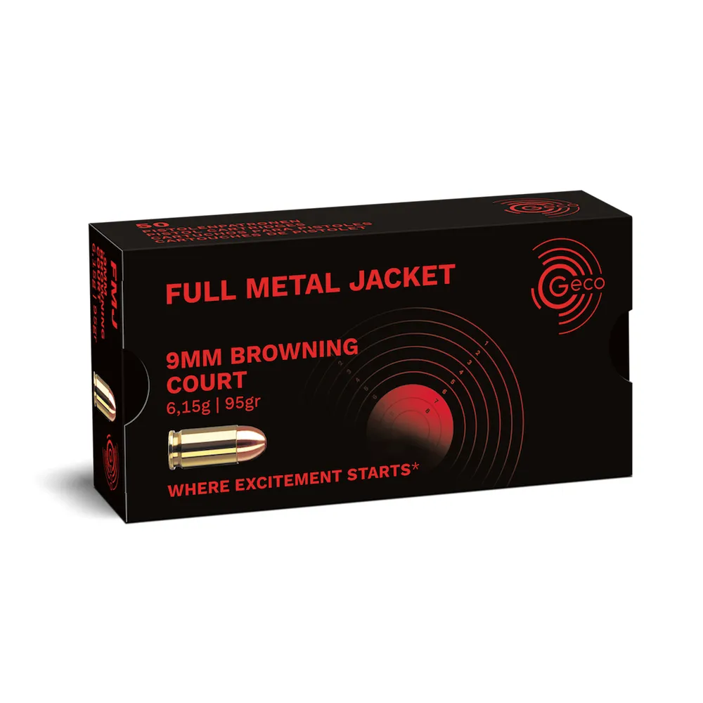Pištoljsko streljivo GECO VM 9mm BROWNING COURT 6,15g - Poreč