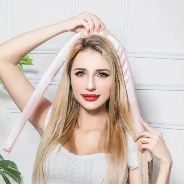 satenska spužva za kovrčanje kose - heatless curls - slika 5