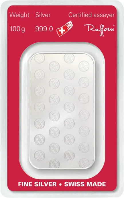 srebrna poluga 100g 999,9 / r1, rate !! - slika 2
