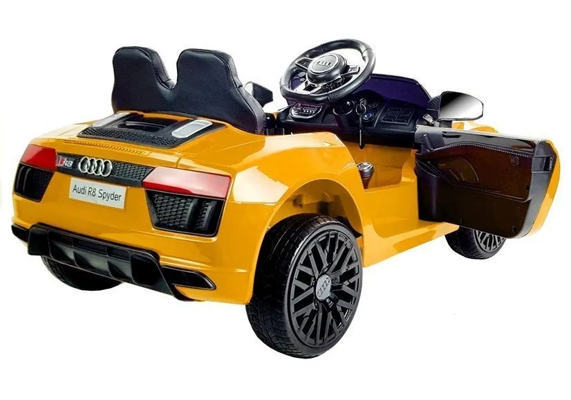 licencirani auto na akumulator audi r8 spyder - žuti - slika 4