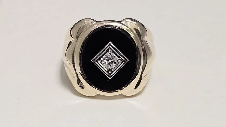 zlatni prsten s dijamantom 0.14ct 14k / r1, rate ! - slika 3