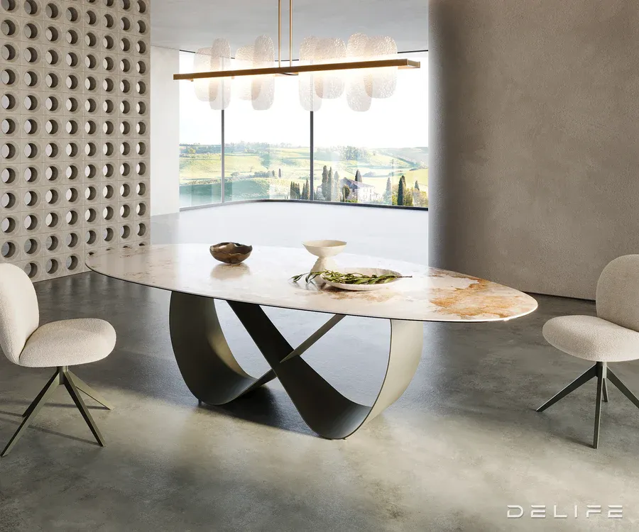 blagovaonski stol edge 280x130cm, materijal: keramika minas melange - slika 7