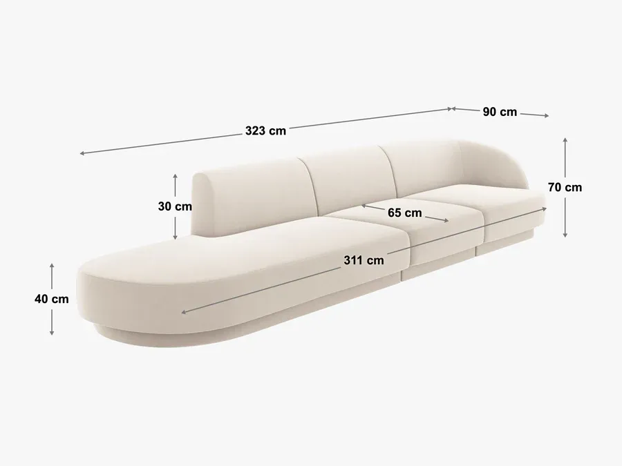 sofa miley 323x90cm, materijal: boucle - slika 3