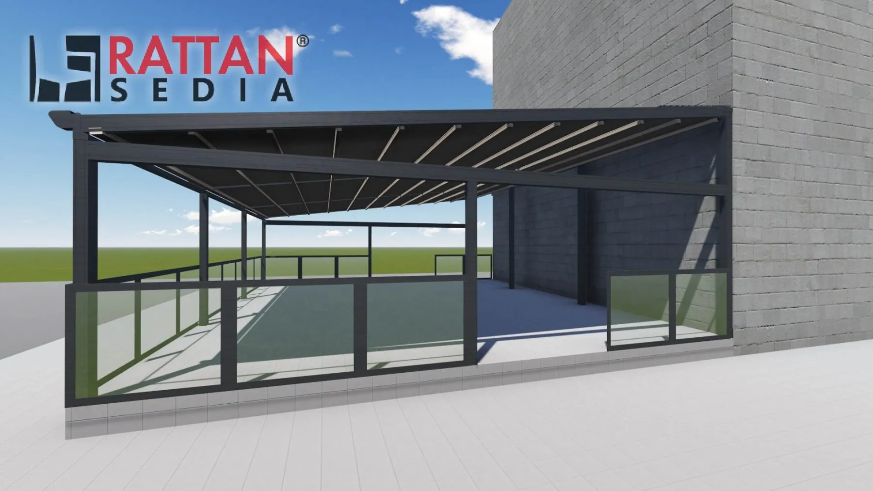 jednovodna pergola tenda – alpha - slika 11