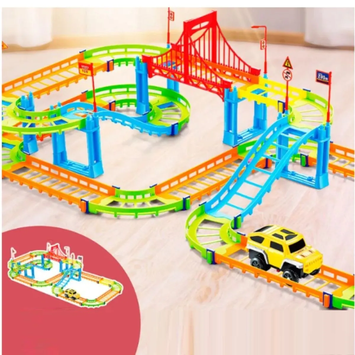 dječji konstrukcijski set trkaće staze i autić - rollercoaster - slika 5