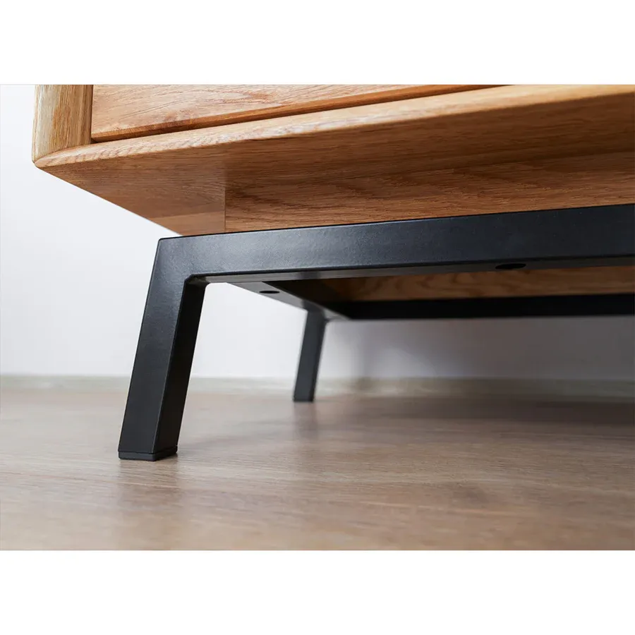 komoda modern loft 101x45cm, materijal: masivno drvo hrast - slika 4