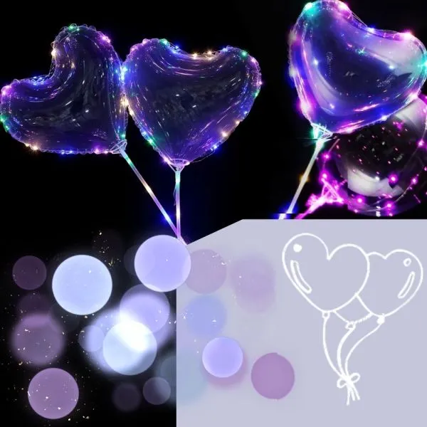 magični led balon u obliku srca - slika 3