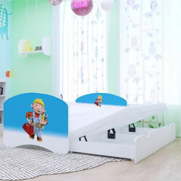 Drveni dječji krevet Happy Bob s dodatnim ležajem – 180×90 - Vidovec