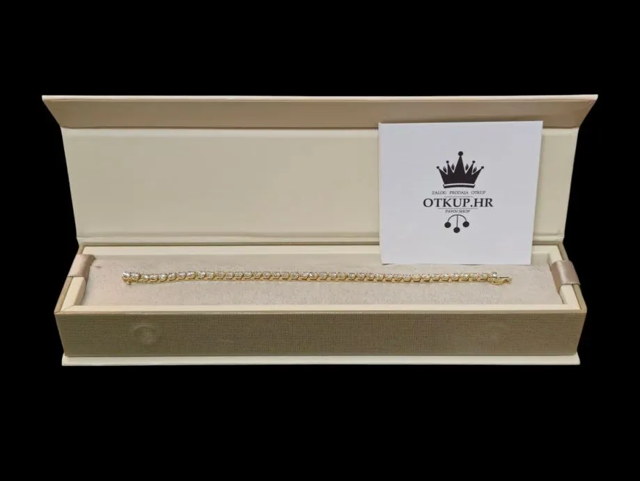 zlatna narukvica tennis 6,80ct / r1, rate ! - slika 7