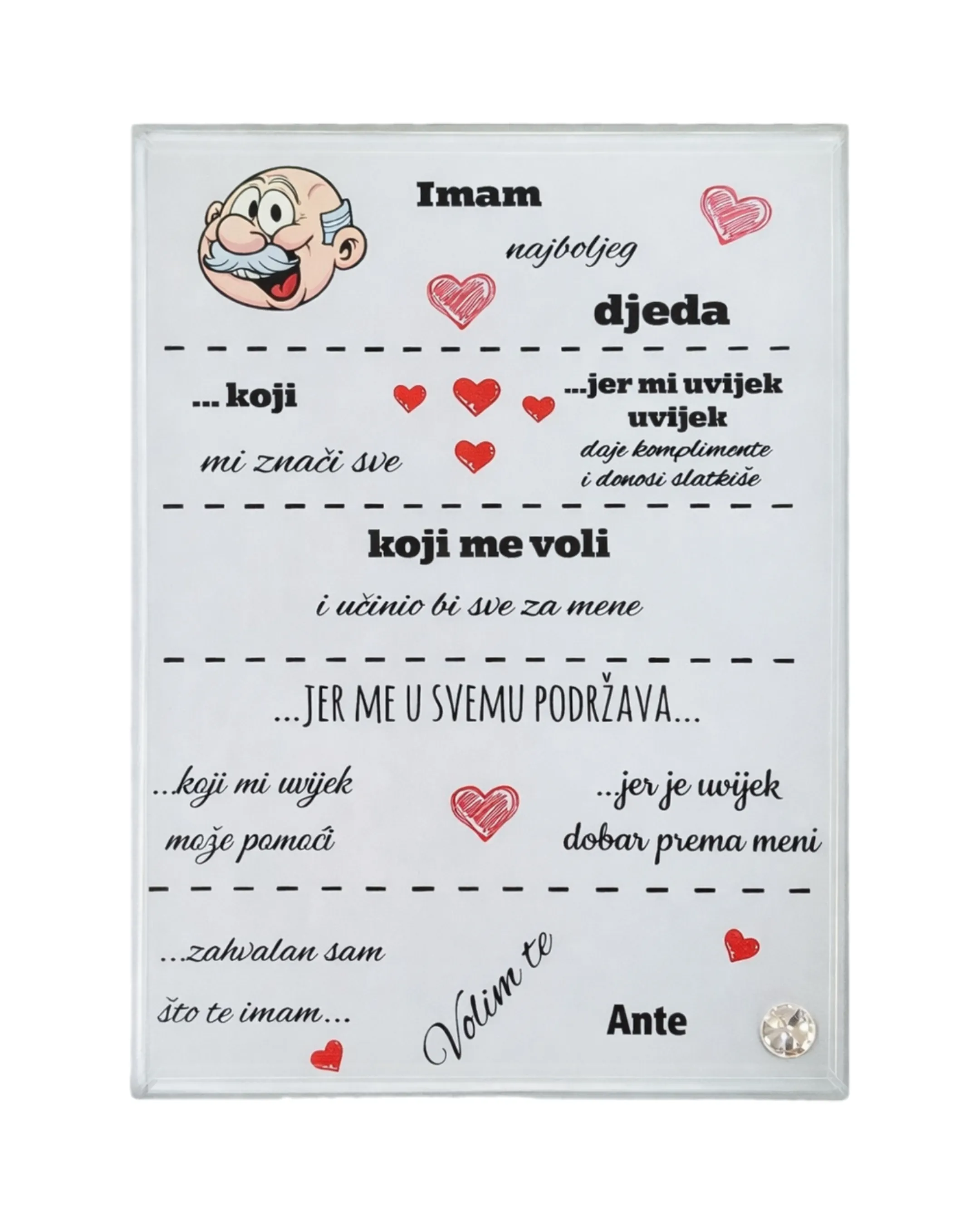 Foto staklo – Imam najboljeg djeda - Prozor, Otočac