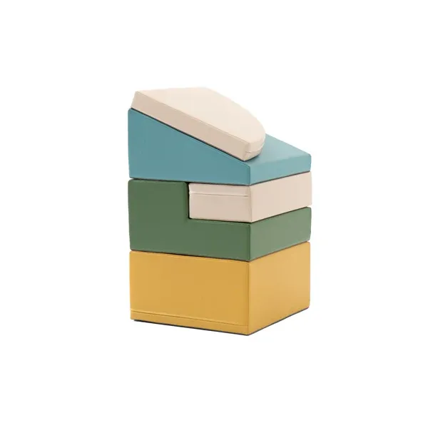 set od 5 pjenastih blokova soft play-pastelno tirkizna kutna penjalica - slika 8