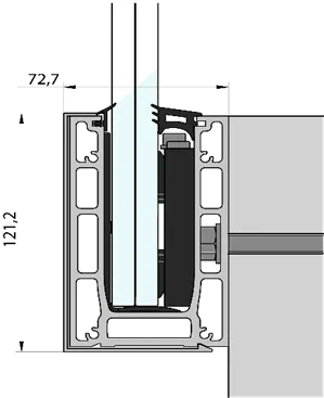 kontinuirana aluminijska vodilica za staklene ograde bv 8900 s - slika 2