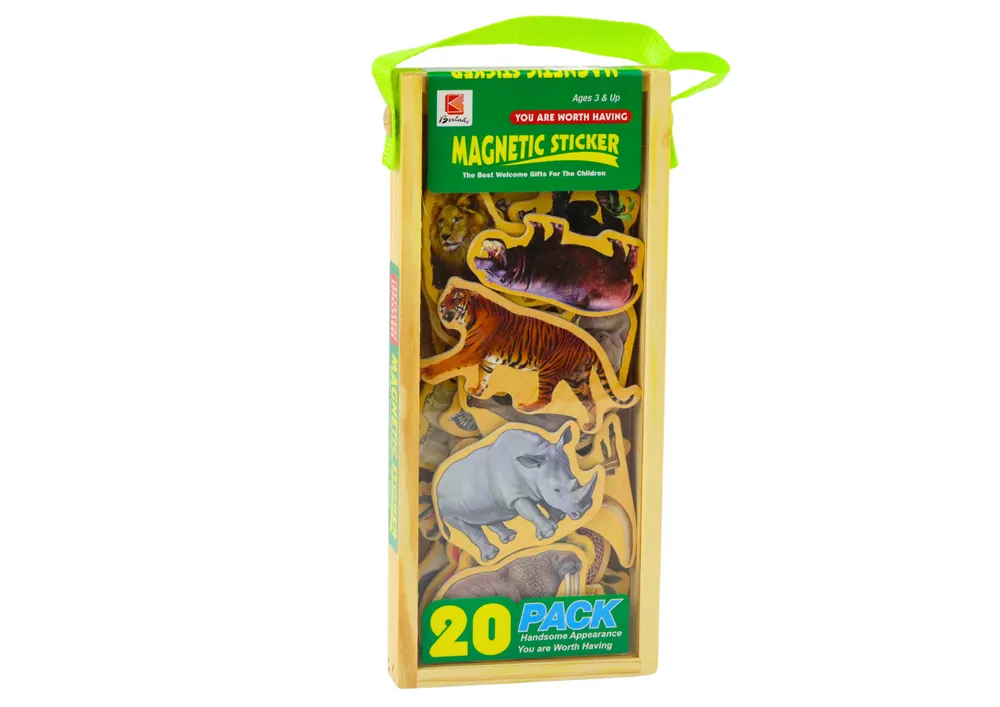 wooden magnets wild animals safari 20 pieces - slika 3