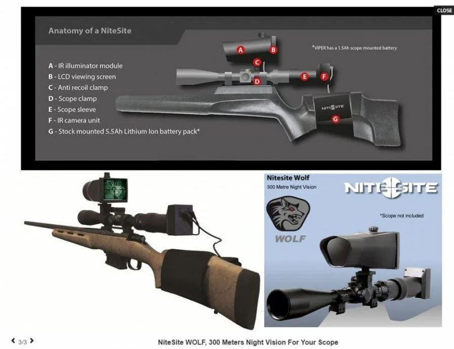 noćna optika nite site wolf rtec sa snimanjem i slikanjem - slika 3
