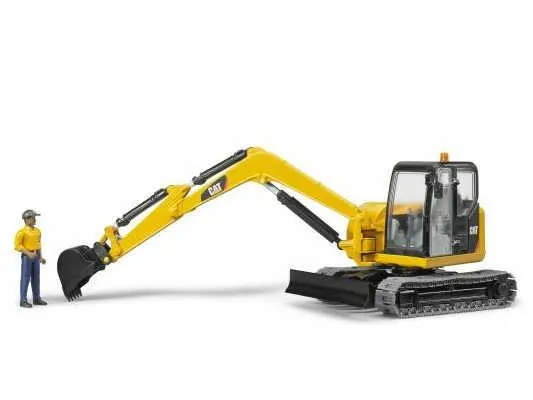 bruder bager cat mini-excavator + radnik - slika 2