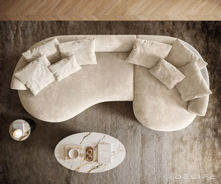 sofa edina 328x166cm, materijal: rebrasta tkanina - slika 5