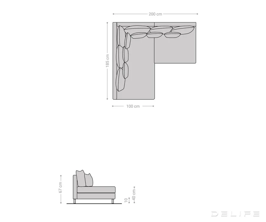 kutna garnitura clovis 200x185cm, materijal: mikrovelur - slika 6