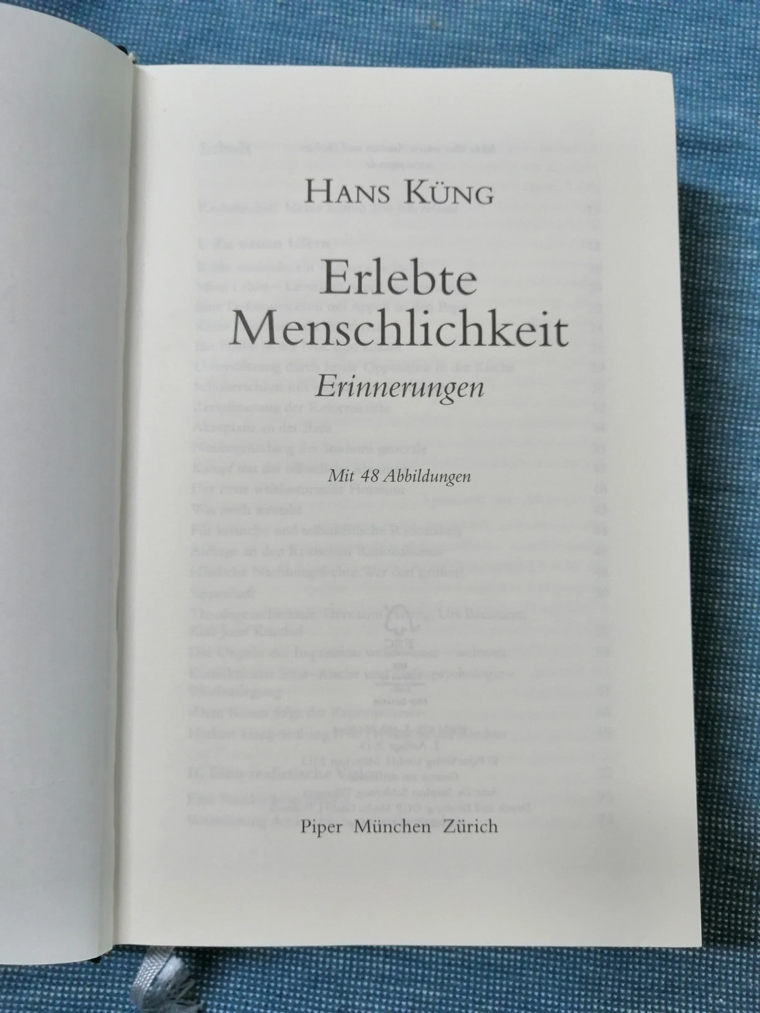 hans küng – erlebte menschlichkeit : erinnerungen - slika 2