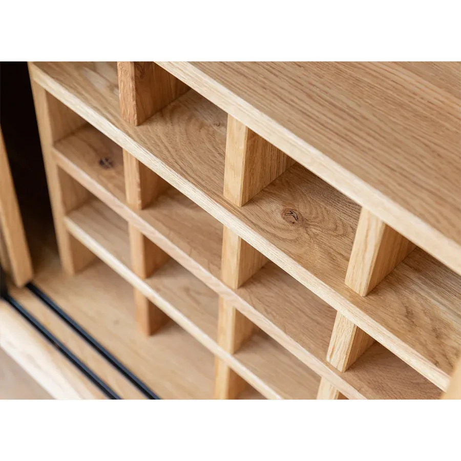 komoda modern loft 101x45cm, materijal: masivno drvo hrast - slika 2