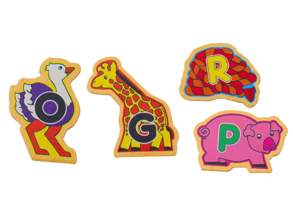 set of wooden magnets letters pictures animals objects 26 pieces - slika 3