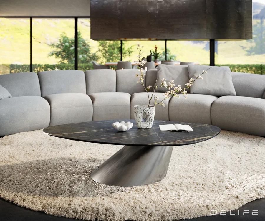klub stolić edge 140x76cm, materijal: keramika noir desir - slika 2