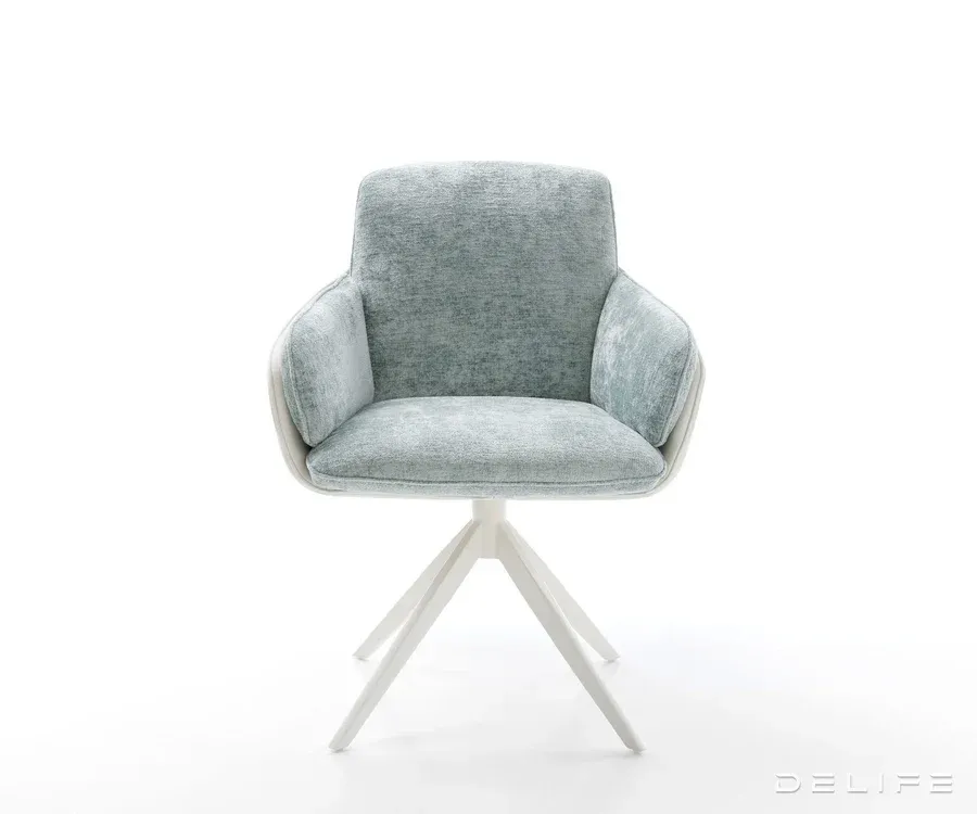 blagovaonska stolica luan, materijal: chenille/koža - slika 2