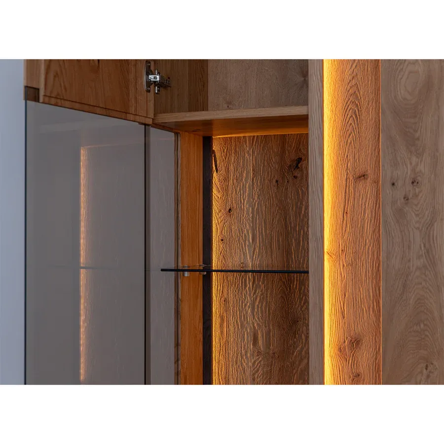 vitrina collodi 84,50x205cm, materijal: masivno drvo hrast - slika 2