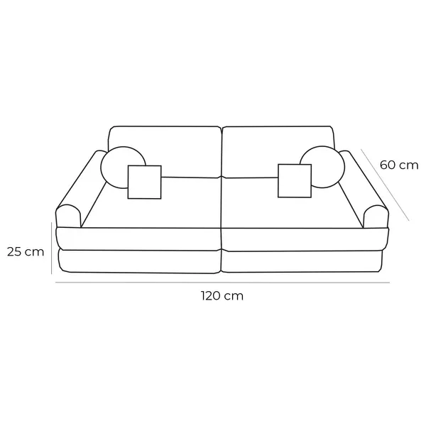 srednja modularna sofa za djecu - bijela bukle - slika 6