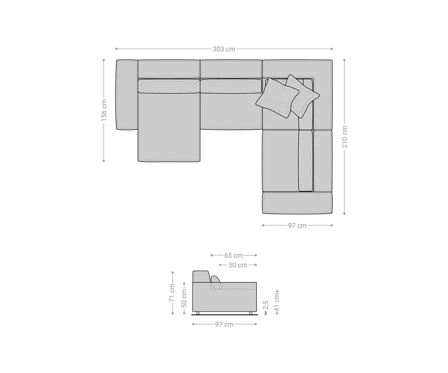 velika kutna garnitura sirpio l 303x210cm, materijal: mikrofibra - slika 8